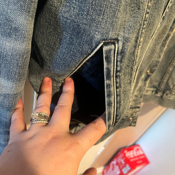 American Eagle Denim Sherpa Jacket - Picture 5 of 9